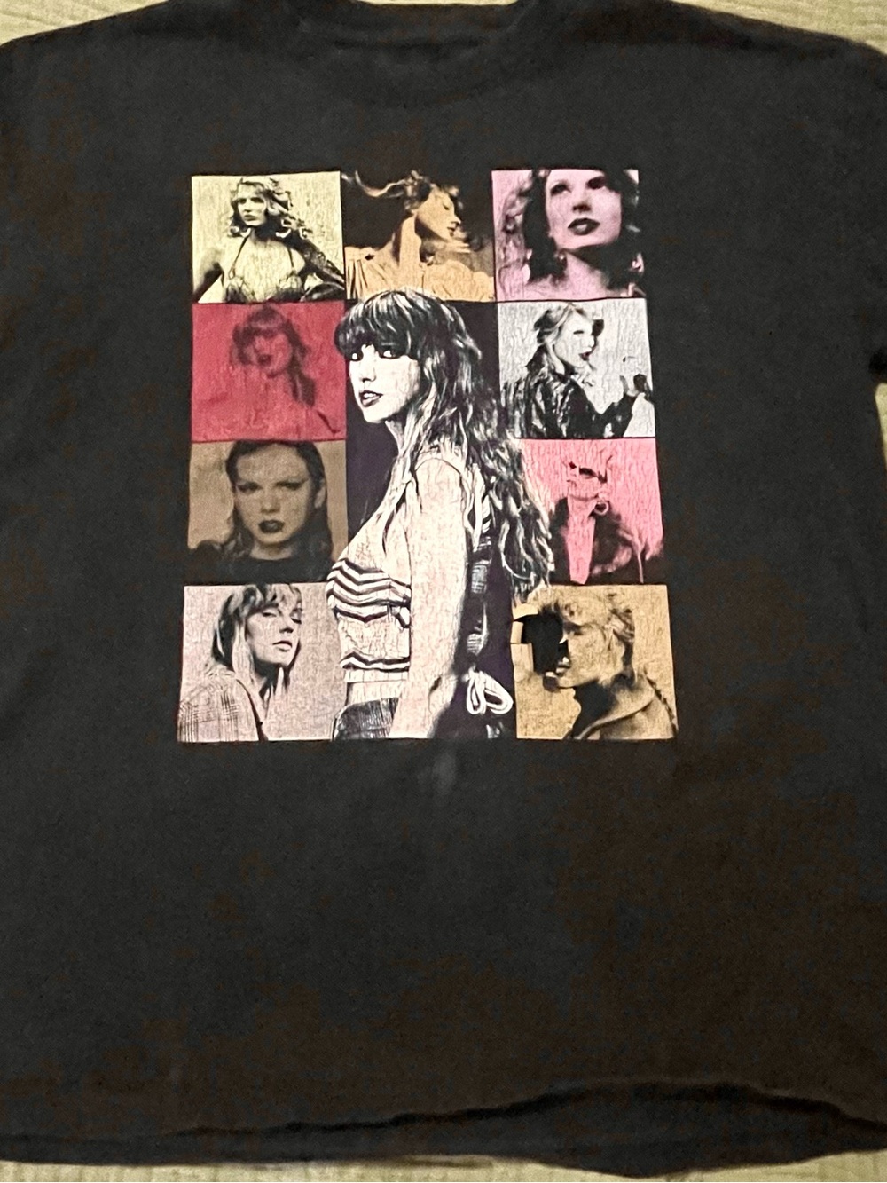 Official Taylor Swift The Eras Tour Black Tour Date T-Shirt (FLAWED)